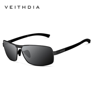 [พร้อมกล่อง] Veithdia 2490 แว่นตากันแดด เลนส์โพลาไรซ์ กรอบโลหะผสม ทรงสี่เหลี่ยมผืนผ้า คุณภาพสูง สไตล์วินเทจ เดินทาง กลางแจ้ง สําหรับผู้ชาย