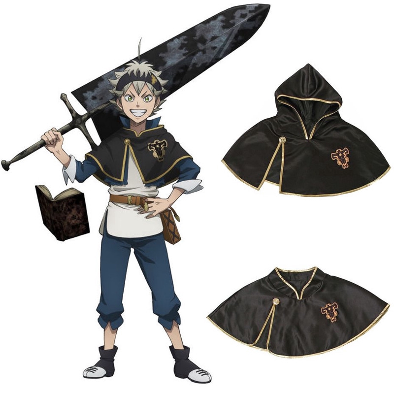 ผู้ชาย-asta-cloak-black-clover-ชุด-black-bull-short-cape-คอสเพลย์แต่งกาย