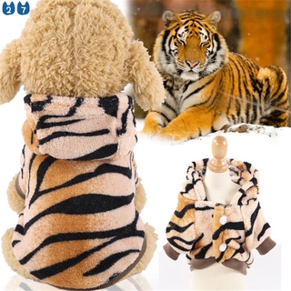 27Pets Pet Dog Costume  Cat Clothes For Pets Dogs Cats Halloween Costume Cosplay Tiger Warm Two Leg Coat gatos mascotas Drop Shipping