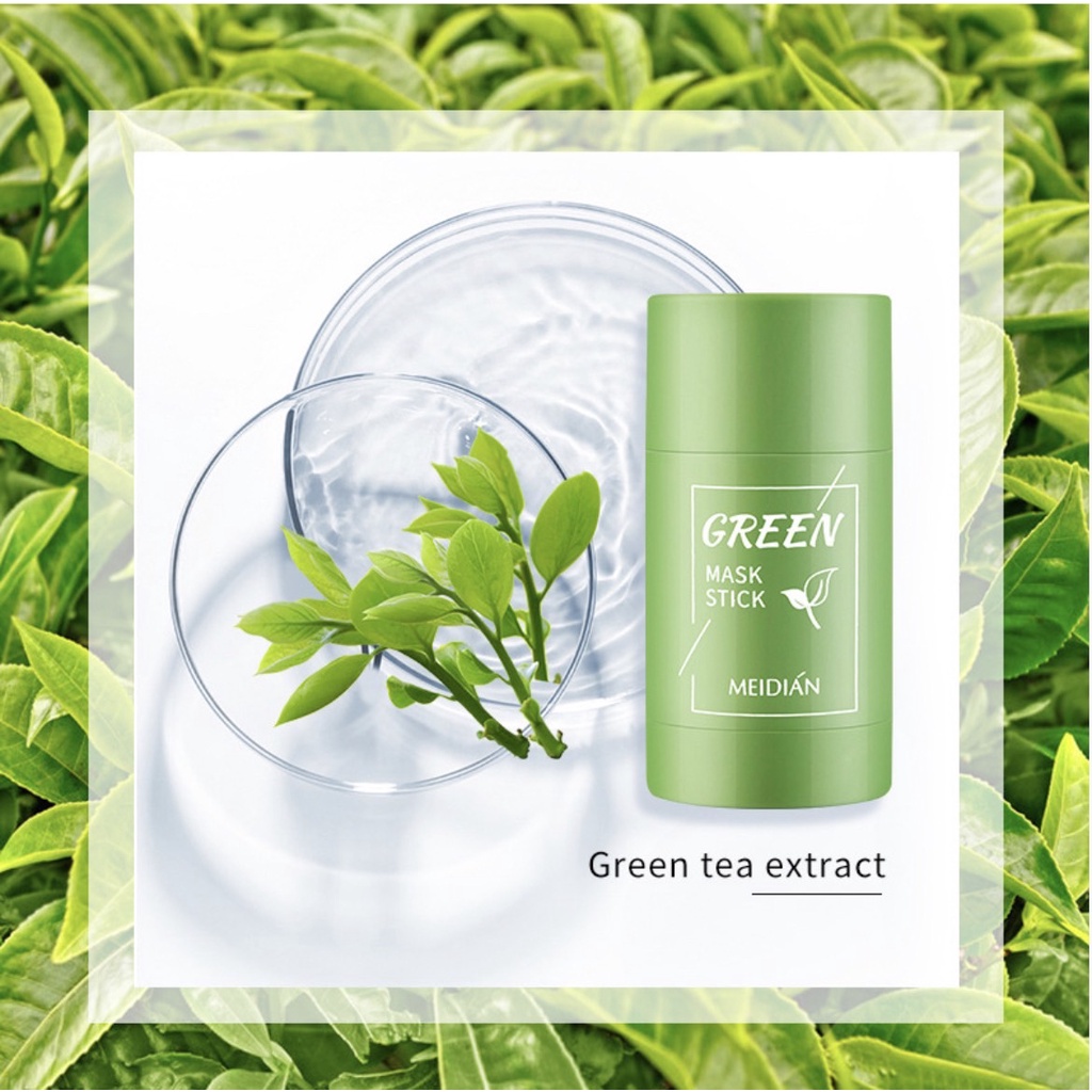 โคลนชาเขียว-มาส์กชาเขียวโคลนแข็ง-green-tea-mask-stick-face-moisturizes-oil-control-deep-clean-pore-improves-skin