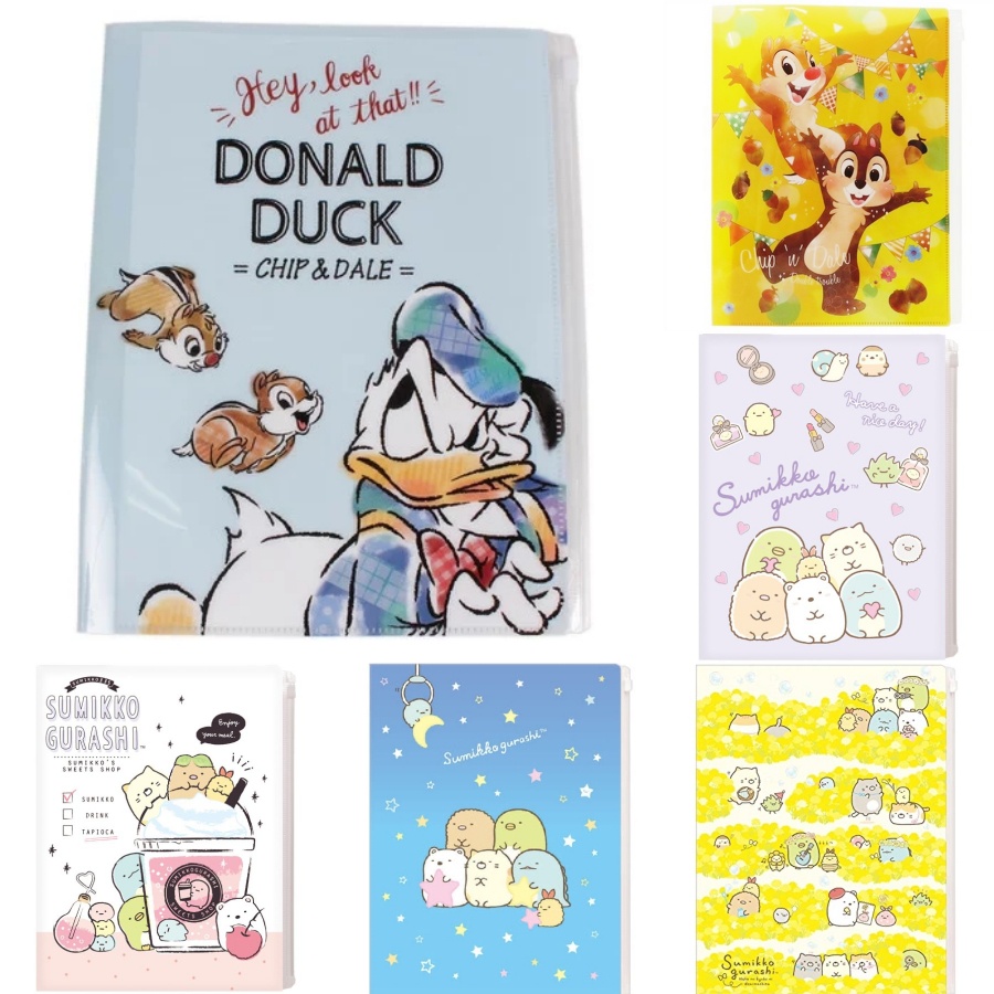 แท้ญี่ปุ่น-พร้อมส่ง-แฟ้มเอกสาร-a4-รุ่น-6-1pocket-ของแท้ญี่ปุ่น-san-x-disney-moomin-sanrio