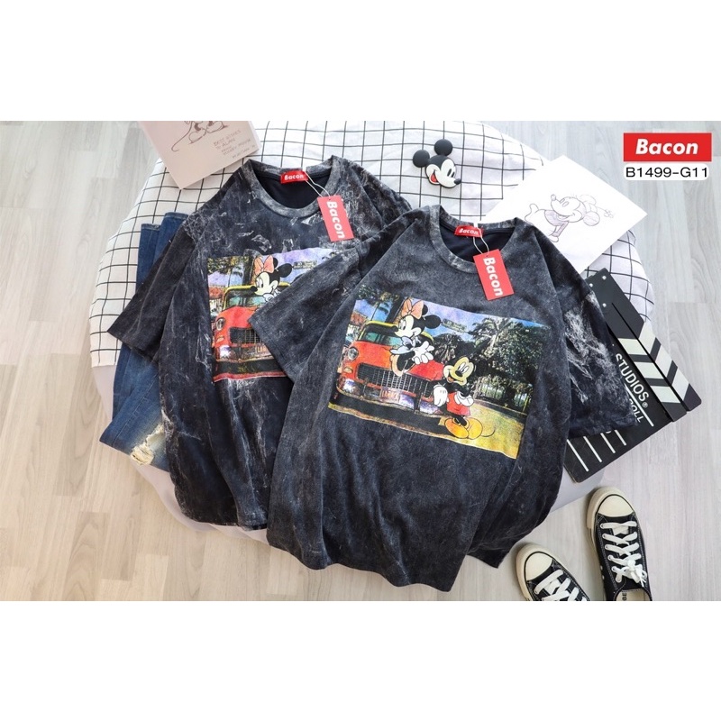 เสื้อโอเวอร์ไซส์-งานฟอก-สกรีนลายน่ารักๆ