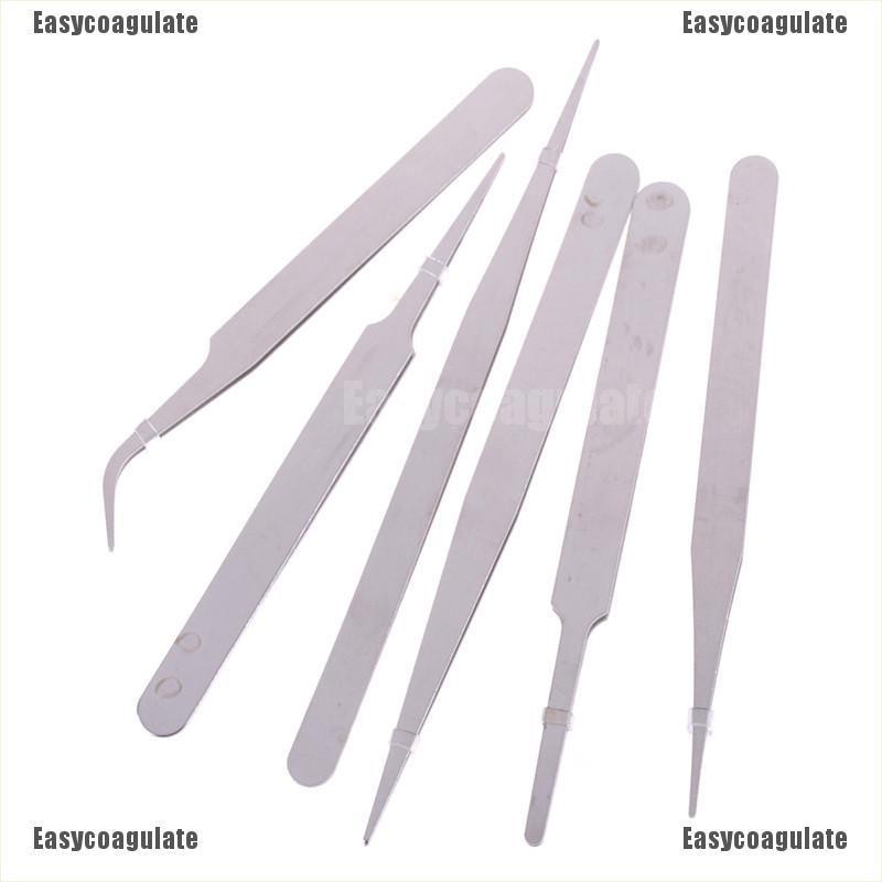 low-price-6pcs-set-stainless-steel-anti-static-tweezer-repair-maintenance-tools