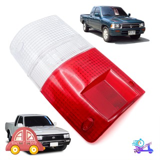 ฝาไฟท้าย ซ้าย เลนส์ ใส+แดง Toyota  Hilux Mighty-X Mk3 LN85 RN YN ปี 1988 - 1997