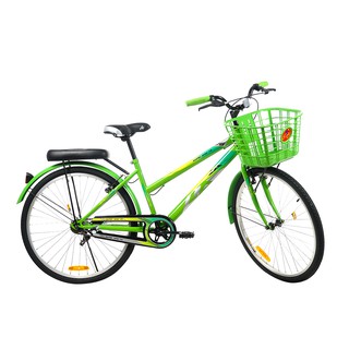 จักรยานแม่บ้าน จักรยานแม่บ้าน LA SUPER SPORT 24 นิ้ว สีเขียว จักรยาน กีฬาและฟิตเนส CITY BIKE LA SUPER SPORT 24