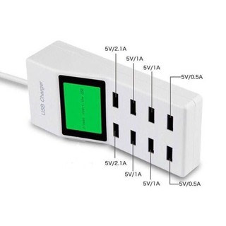 CD-A6 Cadia USB charger ที่ชาร์จอุปกรณ์ US Plug 8 in 1 พร้อมหน้าจอ LCD รุ่น YC-CDA6