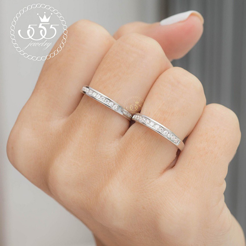 555jewelry-แหวนเงินแท้-silver-925-ดีไซน์แหวนแถวฝังล็อค-เพชรสวิส-รุ่น-md-slr024-slr-b1