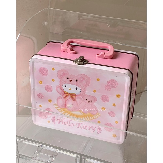 hello-kitty-pink-teddy-sanrio-2002-กล่องเหล็กคิตตี้-กล่องคิตตี้-ของใช้คิตตี้