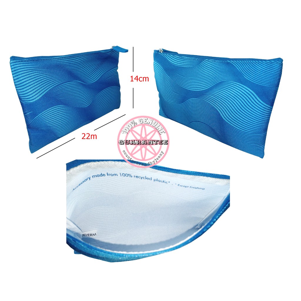 กระเป๋าเครื่องสำอาง-ผลิตจากพลาสติกรีไซเคิล-biotherm-100-recycled-plastic-pouch