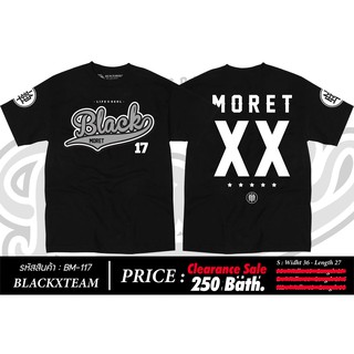 Blackmoret เสื้อยืดแขนสั้น สีดำ ลาย BM Team17