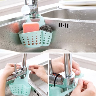 Bigmall ที่เก็บฟองน้ำล้างจาน สก็อตไบร์ท ที่ใส่ฟองน้ำล้างจาน ที่แขวนฟองน้ำล้างจาน อ่างล้างหน้า ตะกร้าแขวนฟองน้ำ แปรงสีฟัน