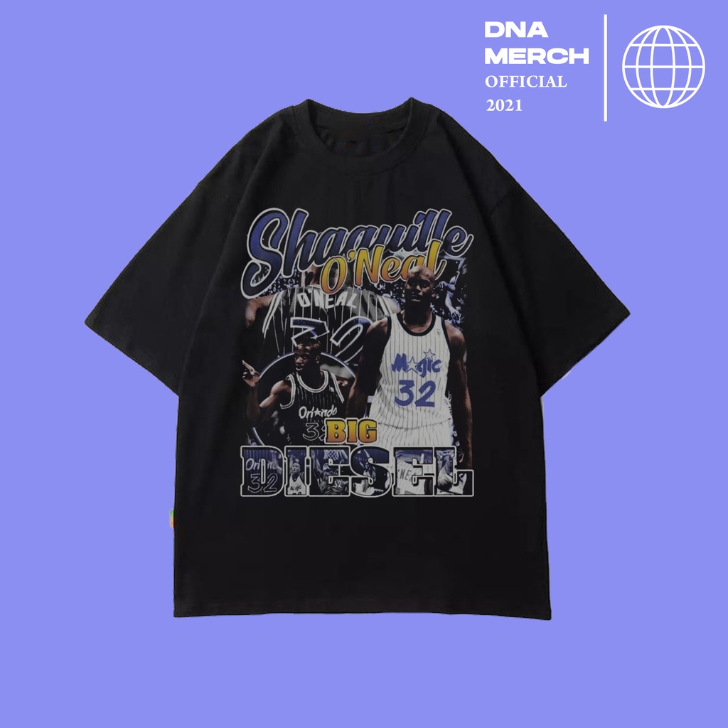 เสื้อยืดลําลอง-ผ้าฝ้าย-100-แขนสั้น-คอกลม-พิมพ์ลาย-shaquille-oneal-big-diesel-nba-โอเวอร์ไซซ์-สีดํา-พลัสไซซ์-ของขวัญวัน