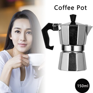 ภาพหน้าปกสินค้ากาต้มกาแฟสด มอคค่าพอท หม้อชงกาแฟ เครื่องชงกาแฟ อลูมิเนียม Moka Pot Stove Top Coffee Maker 3 ถ้วย/150ml gensen ที่เกี่ยวข้อง