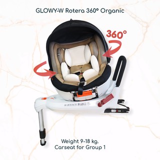 ภาพขนาดย่อของภาพหน้าปกสินค้าGLOWY-W Rotera 360 Canopy Organic Carseat คาร์ซีทรุ่น Rotera 360 (0-18 กก.) จากร้าน glowystar_officialstore บน Shopee ภาพที่ 2