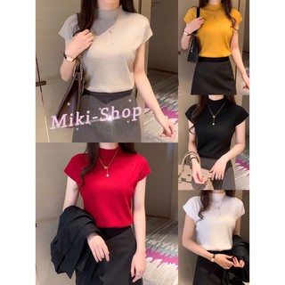 ภาพหน้าปกสินค้า💕Miki-Shop*พร้อมส่ง😍 เสื้อแฟชั่น ผ้าไหมพรมยืด กึ่งคอเต่า สไตร์สาวเกาหลี 5293* ซึ่งคุณอาจชอบสินค้านี้