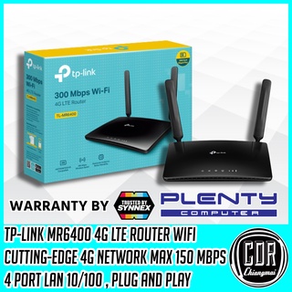 TP-Link TL-MR6400 V5.20 เราเตอร์ใส่ซิม Wireless N 300Mbps 4G Router Wifi รองรับ 4G ทุกเครือข่าย  (รับประกันศูนย์ 3 ปี)