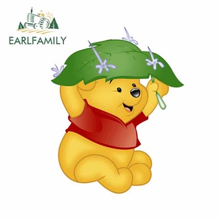 Earlfamily สติกเกอร์ ลายกราฟฟิคหมีพูห์ JDM ATV กันน้ํา ขนาด 13 ซม. x 10.4 ซม. สําหรับติดตกแต่งหน้าต่างรถยนต์ แล็ปท็อป