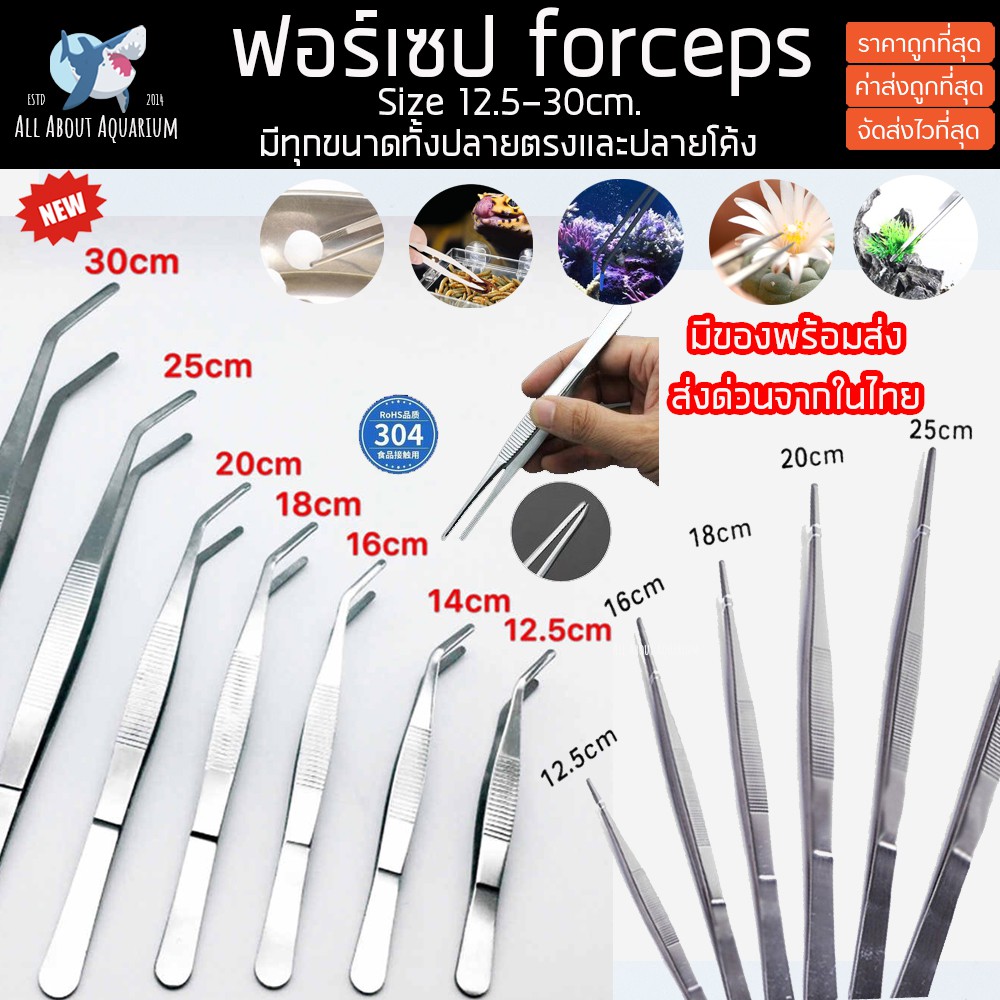 ภาพสินค้าฟอร์เซป ( Forceps ) ปลายตรงปลายโค้ง 12.5 - 30cm รุ่นใหม่ล่าสุด ตัวแทนจำหน่ายจากทางโรงงานโดยตรง forcep ฟอเซฟ ฟอเซป หนีบ จากร้าน all_about_aquarium บน Shopee ภาพที่ 1