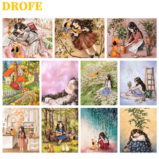 ภาพหน้าปกสินค้าDrofe 【40X50 ซม.】ภาพวาดผ้าใบรูปดอกไม้แฮนด์เมดสําหรับตกแต่งผนัง ที่เกี่ยวข้อง