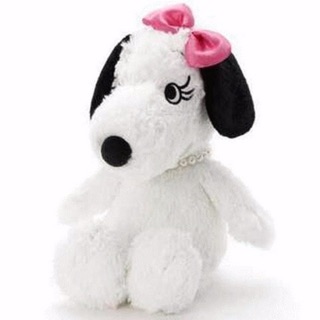 แท้ 100% จากญี่ปุ่น ตุ๊กตา พีนัทส์ สนูปปี้ เบล Peanut Snoopy Basic Bell Pink Ribbon Plush Doll