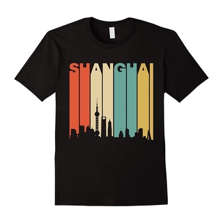 ขายดี!เสื้อยืดลําลอง ผ้าฝ้าย 100% แขนสั้น คอกลม พิมพ์ลาย Shanghai Skyline ทรงหลวม สไตล์วินเทจ เหมาะกับฤดูร้อน สําหรับผู้