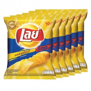 Lay potato chips Original potato flavor, size 27 grams, pack of 12 bags