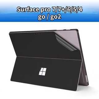 สติกเกอร์ผิวด้าน Microsoft Surface Pro 7 7plus 6 5 4 สําหรับ Surface Go 2 ผิวแล็ปท็อป ด้านหลังแบบใส สีดํา พร้อมฟิล์ม 4 ขอบ แท็บเล็ต ฝาครอบแป้นพิมพ์ ป้องกันรอยขีดข่วน แบบเรียบ น่ารัก