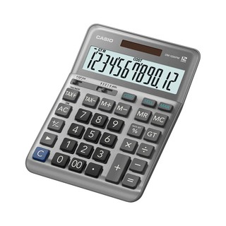 Casio Calculator เครื่องคิดเลข  คาสิโอ รุ่น  DM-1200FM แบบตั้งโต๊ะดีไซน์โค้งมน ขนาดใหญ่ 12 หลัก สีเทา