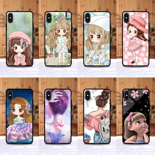 เคส iphone X ลายการ์ตูนผู้หญิง ขอบนิ่มหลังแข็ง เคสมือถือ เคสโทรศัพท์ Case เคส TPU ขอบนิ่มหลังแข็ง ไม่ขูดตัวเครื่อง