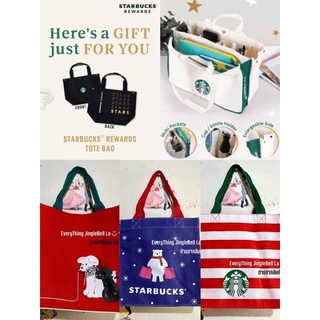 Starbucks ของแท้ [NEW สินค้าพร้อมส่ง] กระเป๋าผ้า จาก สตาร์บัคส์ คอลเลคชั่น คริสต์มาส 🎄🎅🏻