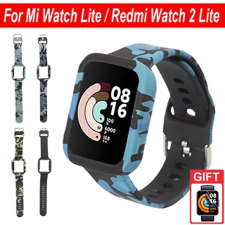 สายนาฬิกาข้อมือซิลิโคน พร้อมเคส สําหรับ Xiaomi Mi Watch Lite / Redmi Watch 2 Lite / Poco Watch