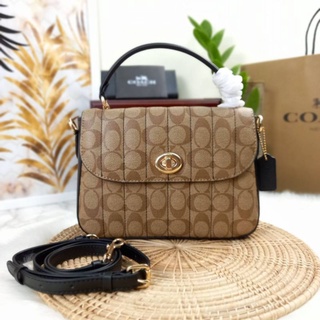 COACH MARLIE TOP HANDLE SATCHEL IN SIGNATURE CANVAS WITH QUILTING