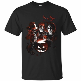 ขายดี เสื้อยืด พิมพ์ลาย Scream Team s Black Freddy Krueger Jason Michael Myers คลาสสิก เข้ากับทุกการแต่งกาย สําหรับผู้ช