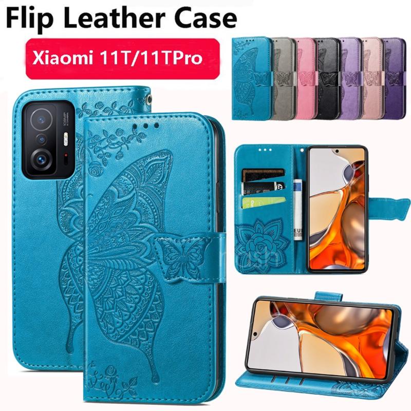 ภาพหน้าปกสินค้าXiaomi Mi 11T Pro 11TPro Flip 11 T Case Leather Phone Case Card Slot wallet Shockproof Magnet Bracket Casing Protection Cover With lanyard
