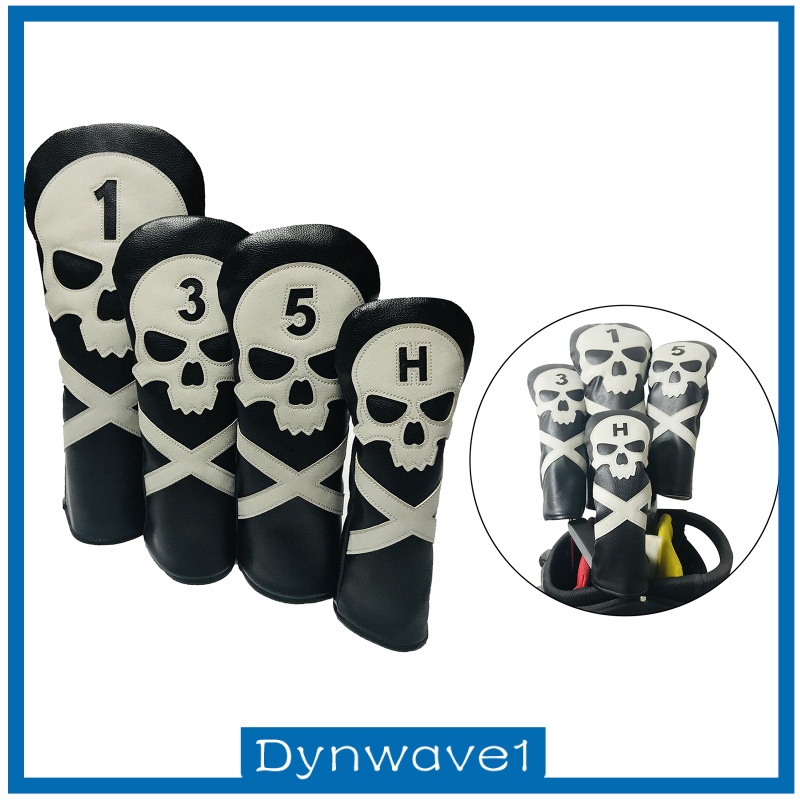 dynwave1-4x-skull-golf-club-head-cover-headcover-for-driver-fairway-wood-hybrid-clubs