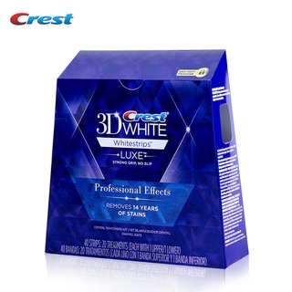 Crest 3D White LUXE Whitestrips 40Strips 20 ถุง เอฟเฟกต์มืออาชีพ ฟอกสีฟัน แบรนด์ Whitestrips สุขอนามัยช่องปาก