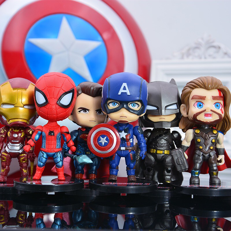 โมเดลฟิกเกอร์-iron-man-batman-spiderman-marvel-the-avengers-justice-league-alliance-ของเล่นสําหรับเด็ก