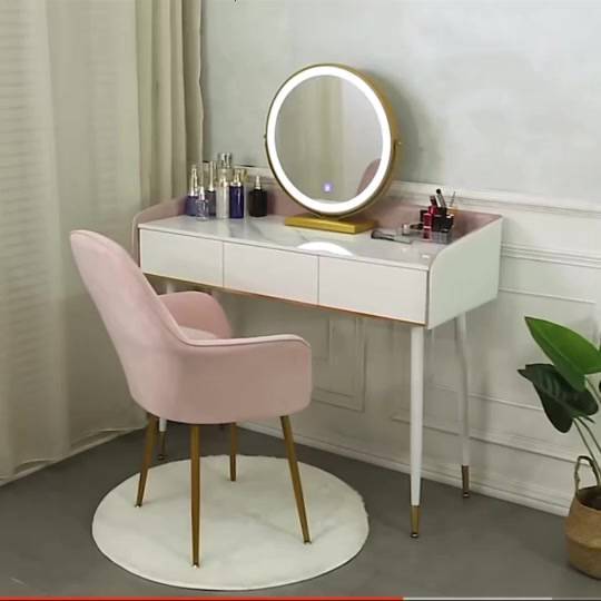 โต๊ะเครื่องแป้งเจ้าหญิง-ชุดโต๊ะเครื่องแป้ง-แถมฟรีกระจกไฟled-ระบบสัมผัสในชุด-ส่งฟรี