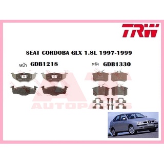 ผ้าเบรคชุดหน้า ชุดหลัง SEAT CORDOBA GLX 1.8L 1997-1999 ยี่ห้อTRW ราคาต่อชุด