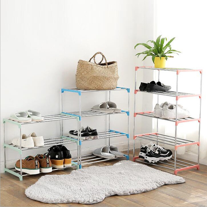 ภาพหน้าปกสินค้าชั้นวางรองเท้าสแตนเลส ชั้นวางรองเท้า ชั้นเก็บรองเท้า Shoe Rack ที่วางรองเท้า 3/4ชั้น มีให้เลือก 2 แบบ จากร้าน wilkmall02 บน Shopee