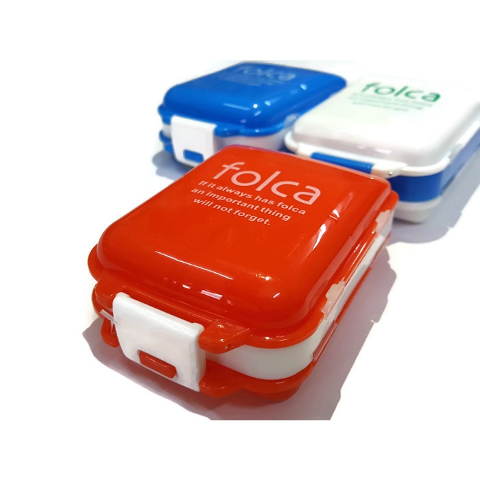 Folca Pill Box ตลับใส่ยา กล่องใส่ยาทรงสี่เหลี่ยม 8 ช่อง ตลับใส่ของ ...