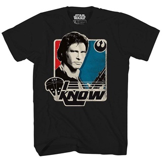 T-shirt  เสื้อยืด พิมพ์ลายกราฟฟิค Star Wars I Know Han Solo สําหรับผู้ชาย S-5XL
