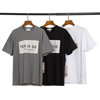 FOG FEAR OF GOD Neutral ผู้ชายและผู้หญิงแฟชั่นลำลองเสื้อยืดแขนสั้น