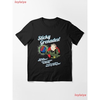 Sticky Grenades! Essential T-Shirt เสื้อยืดผู้ชาย ลายการ์ตูนพิมพ์ลายเสื้อลายการ์ตูนผู้หญิง คอกลม สินค้าพร้อมส่ง