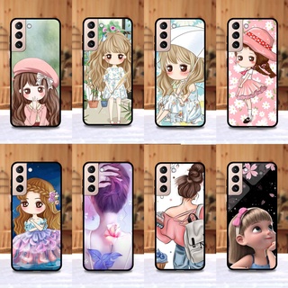 เคส Samsung S21 / S30 ใช้เคสเดียวกัน ลายการ์ตูนผู้หญิง ขอบนิ่มหลังแข็ง เคสมือถือ เคสโทรศัพท์ Case เคส TPU ขอบนิ่ม