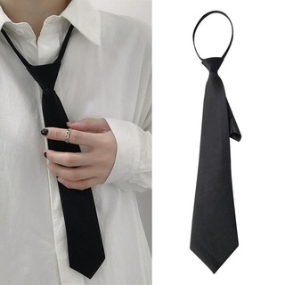 เช็ครีวิวสินค้าเนคไท เน็คไท สำหรับผู้หญิง Zipper Necktie For Men Women Tie for Boys Girls Suits 5cm SolidTies Slim Girls Neck tiie