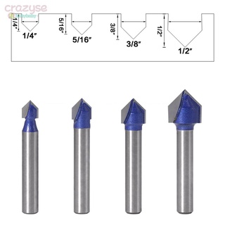 ดอกสว่านแกะสลักคาร์ไบด์ 3 D 4 ชิ้น 1 / 4 นิ้ว Cnc 90 องศา