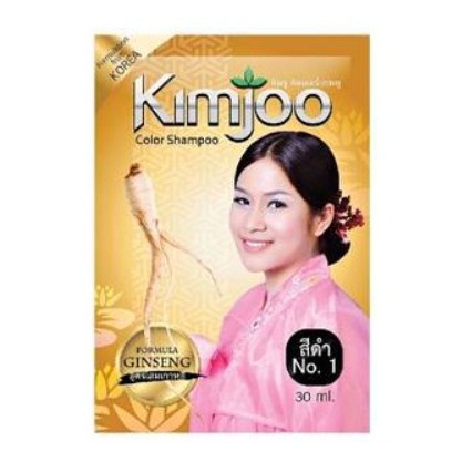 ภาพสินค้าคิมจู Kimjoo Color Shampoo แชมพูปิดผมขาว แชมพูสระดำผสมโสมเกาหลี ขนาด(1ซอง 30กรัม) จากร้าน viiwee บน Shopee ภาพที่ 1