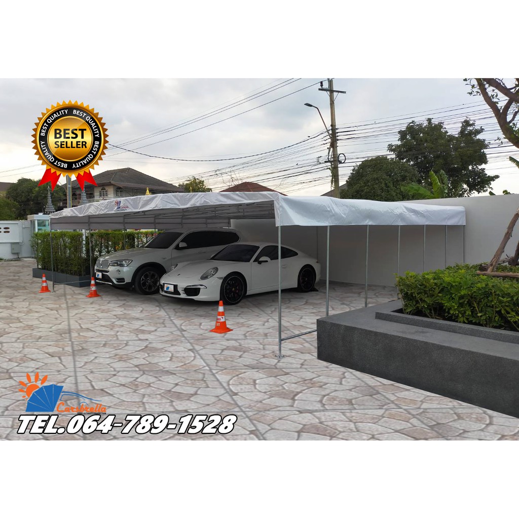 เต็นท์พับได้-เต็นท์จอดรถสำเร็จรูป-carsbrella-รุ่น-twin-a-สําหรับรถยนต์ขนาดเล็กถึงขนาดกลางสามารถจอดรถได้-2-3-คัน