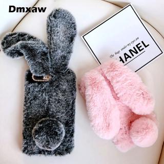 Warm Fluffy Rabbit Hair Fur Case For Samsung Galaxy Note 20 Ultra A51 A71 A31 A21S M51 M31 A11 M11 A41 A21 Warm Rabbit Fur Case Cute Cover